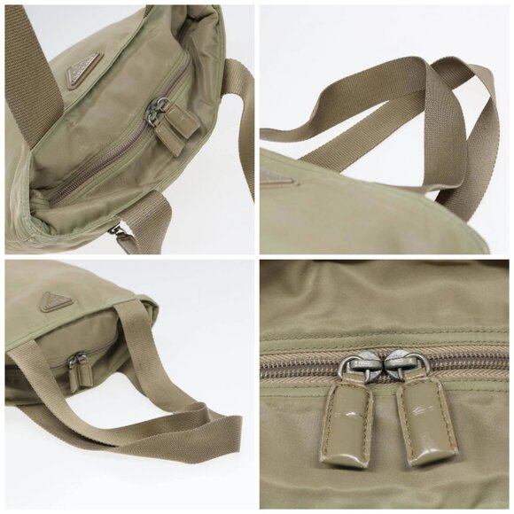 PRADA Tote Bag Nylon Beige Silver Auth bs17670 - Picture 16 of 16